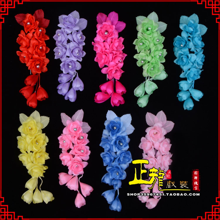 饶阳鬓花头饰小花头花 真丝绢花
